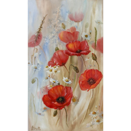 Zapach Lata, ręcznie malowany olejny, Lidia Olbrycht, obrazy olejne