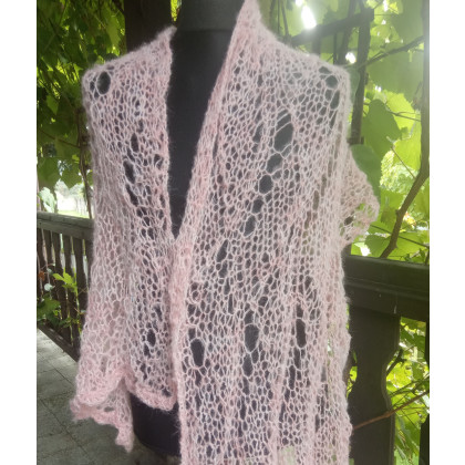 Moherowy szal na drutach, Danuta Zgoł, chusty,apaszki