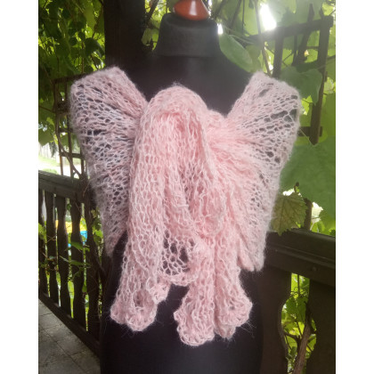 Danuta Zgoł - chusty,apaszki - Moherowy szal na drutach foto #2