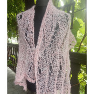 Moherowy szal na drutach