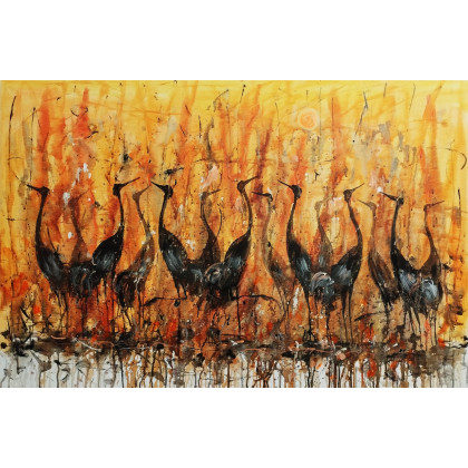 Żurawiniec w słońcu..., Dariusz Grajek, olej + akryl