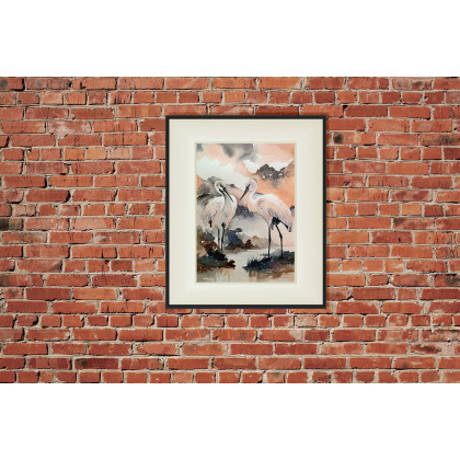 Joanna Tomczyk - obrazy akwarela - Spotkanie w ciszy jeziora, Akwarela 24x32 cm foto #3