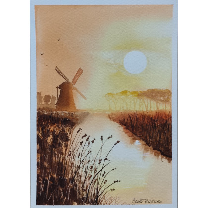 Beata Rudecka - obrazy akwarela - Akwarela Akwarelka Obraz pt: W Krainie Wiatru foto #2