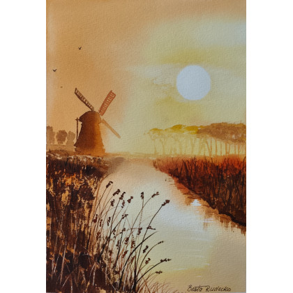 Beata Rudecka - obrazy akwarela - Akwarela Akwarelka Obraz pt: W Krainie Wiatru foto #3