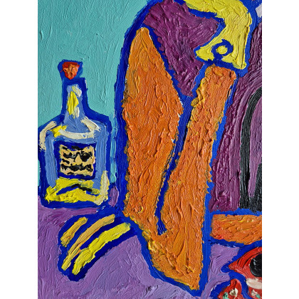 Marlena Kuć - obrazy olejne - popołudnie z kotem foto #2