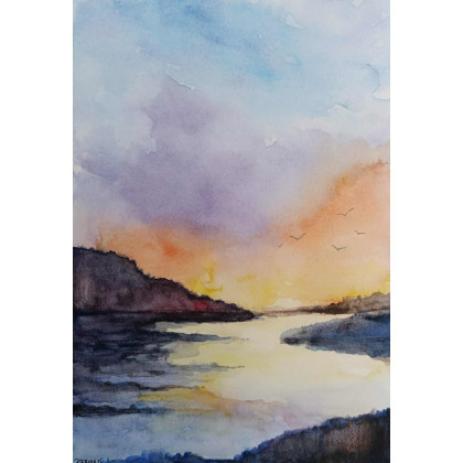 Paulina Lebida - obrazy akwarela - Pejzaż-  akwarela formatu A4 foto #1