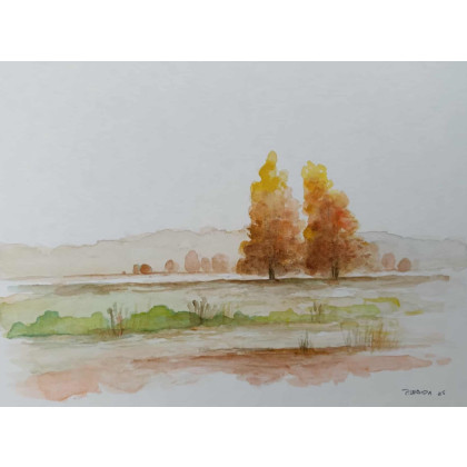 Paulina Lebida - obrazy akwarela - Drzewa-  akwarela formatu 18/24 cm foto #1