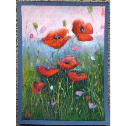 Paulina Lebida - pastele suche - Makowa łąka - rysunek pastelami foto #2