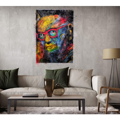 Grzegorz Zalewski - tkanina - Abstrakcyjna Twarz z Włókien foto #1