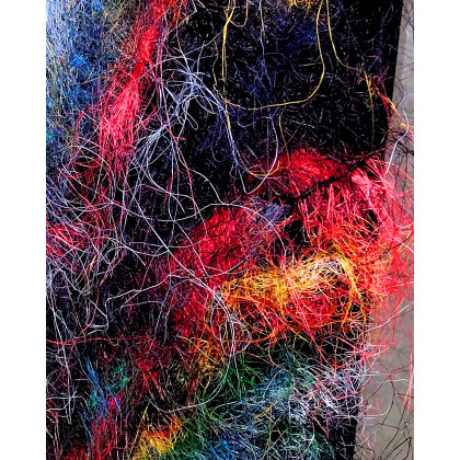 Grzegorz Zalewski - tkanina - Abstrakcyjna Twarz z Włókien foto #2