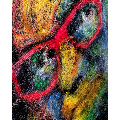 Grzegorz Zalewski - tkanina - Abstrakcyjna Twarz z Włókien foto #3