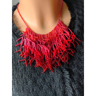 NASZYJNIK KORALIKOWY PATYCZAKI CZERWONE