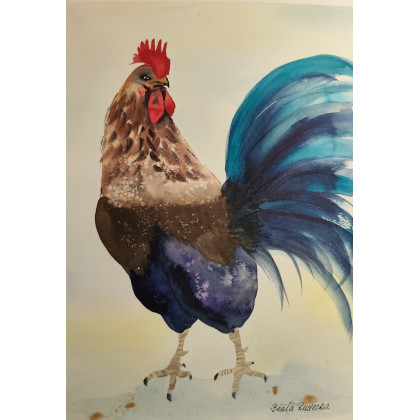 Beata Rudecka - obrazy akwarela - Akwarela Akwarelka Obraz pt: Strażnik Świtu foto #1