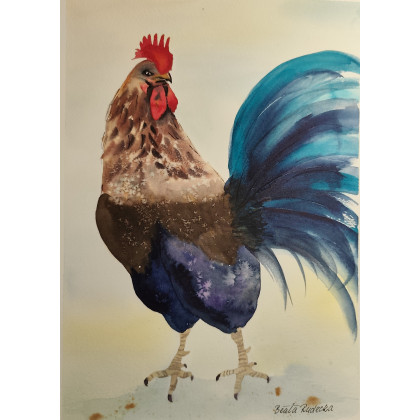 Beata Rudecka - obrazy akwarela - Akwarela Akwarelka Obraz pt: Strażnik Świtu foto #3