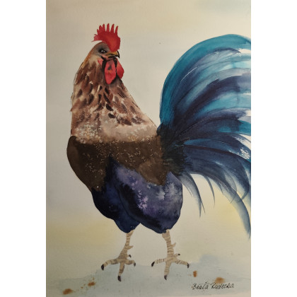 Beata Rudecka - obrazy akwarela - Akwarela Akwarelka Obraz pt: Strażnik Świtu foto #4