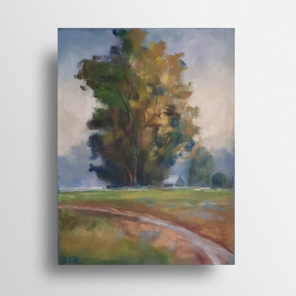 Drzewo - rysunek pastelami, Paulina Lebida, pastele suche