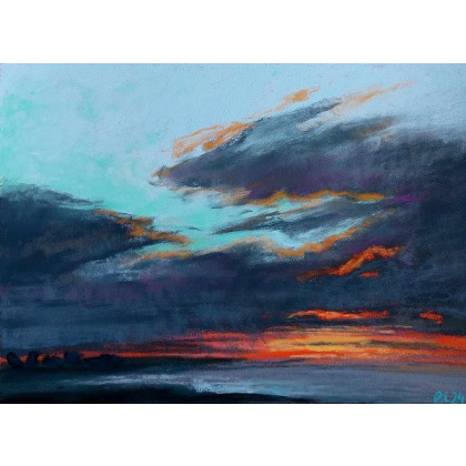 Paulina Lebida - pastele suche - Wieczór - rysunek pastelami foto #1