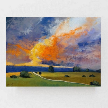 Pejzaż - rysunek pastelami, Paulina Lebida, pastele suche