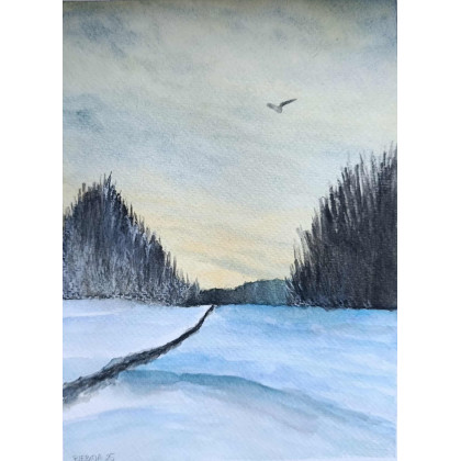 Paulina Lebida - obrazy akwarela - Pejzaż-  akwarela formatu 24/18 cm foto #1