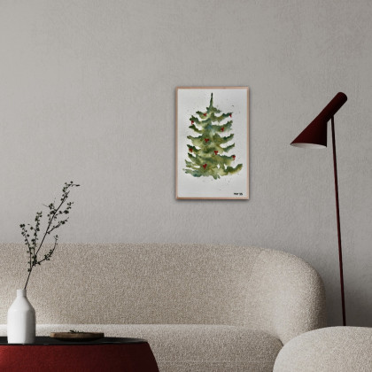 Marta Hajduk-Pawlica - obrazy akwarela - Choinka A4 - akwarela foto #1