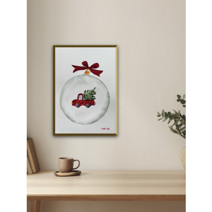 Marta Hajduk-Pawlica - obrazy akwarela - Bombka z autkiem A4 - akwarela foto #2