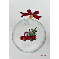 Bombka z autkiem A4 - akwarela