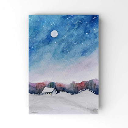 Pejzaż-  akwarela formatu 24/18 cm, Paulina Lebida, obrazy akwarela