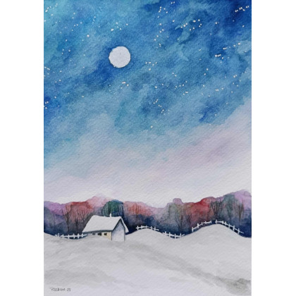 Paulina Lebida - obrazy akwarela - Pejzaż-  akwarela formatu 24/18 cm foto #1