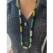 Naszyjnik Zielony Wąż Sznur Koralikowy