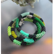 Naszyjnik Zielony Wąż Sznur Koralikowy