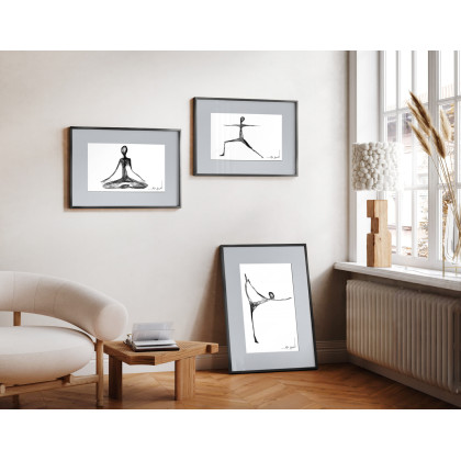 Maja Gajewska - grafika tech. mieszana - Oprawiona grafika JOGA - nr 147 foto #3