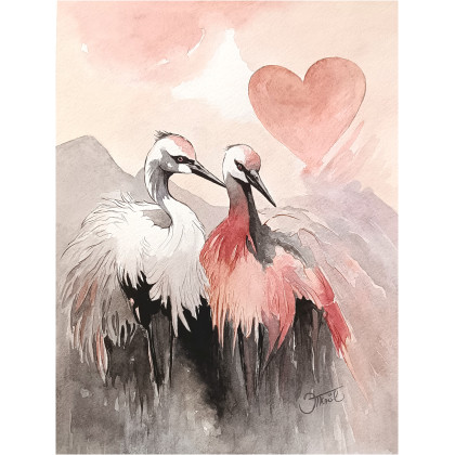 W rytmie serca, Akwarela 24x32 cm, Joanna Tomczyk, obrazy z żywicy epoksydowej