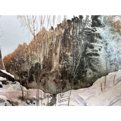 Krystyna Nowak - obrazy akwarela - Zimowo (30x40 cm) foto #1