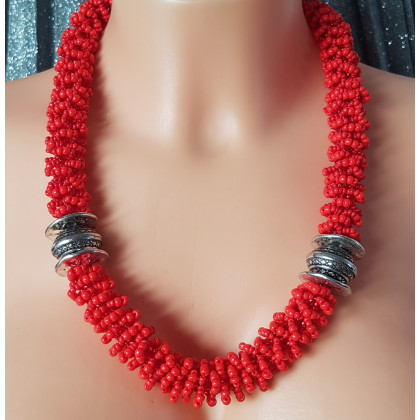 unikatart - korale,naszyjniki - Naszyjnik Czerwona Slowianka foto #2