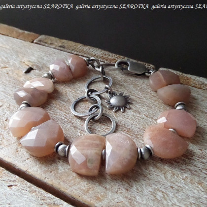 SUNNY bransoletka z kamienia słonecznego i srebra, szarotka, bransoletki