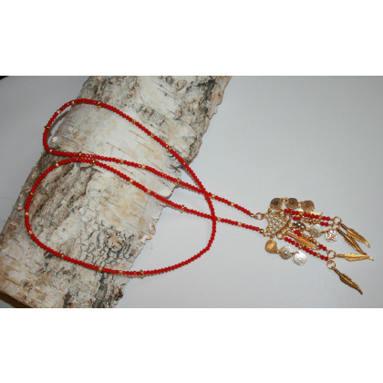 Naszyjnik z fasetowanych koralików jadeitu, Katarzyna Gątkiewicz, korale,naszyjniki