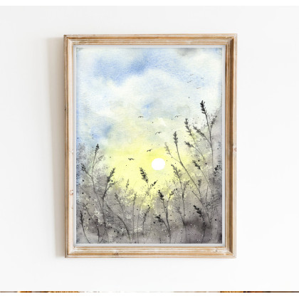 Akwarela A5. Łąka, Małgorzata Domańska ART, obrazy akwarela