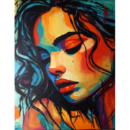 What a Day 80x100, Rafal Stach, olej + akryl