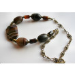 Krótki naszyjnik z agatu brązowego