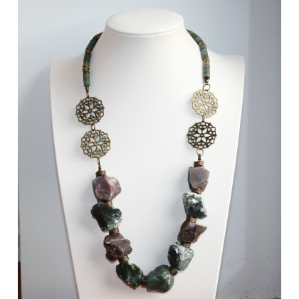 Katarzyna Gątkiewicz - korale,naszyjniki - Krótki naszyjnik z agatu indiańskiego foto #2