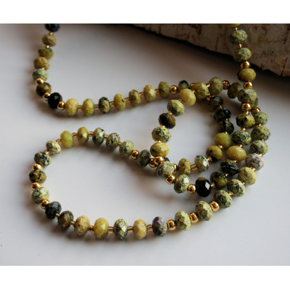 Katarzyna Gątkiewicz - korale,naszyjniki - Długie korale z żółtego turkusu foto #1