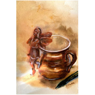 Ulotność chwili - akwarela w oprawie