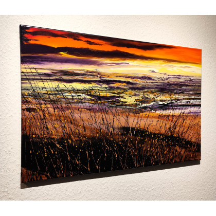 Felix Guenther - obrazy akryl - Flames in the sky over quiet fields foto #1