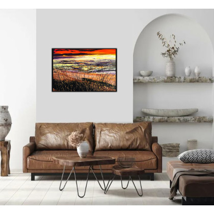 Felix Guenther - obrazy akryl - Flames in the sky over quiet fields foto #2