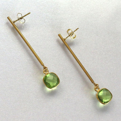 Eleganckie kolczyki pozłacane Peridot, KEIT, kolczyki