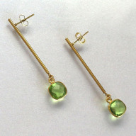 Eleganckie kolczyki pozłacane Peridot