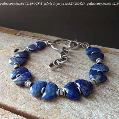 STARRY SKY bransoletka z lapisu i srebra, szarotka, bransoletki