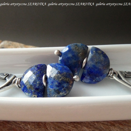 szarotka - kolczyki  - STARRY SKY kolczyki z lapisu i srebra foto #1