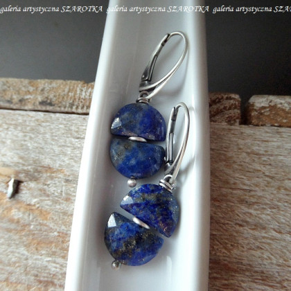 szarotka - kolczyki  - STARRY SKY kolczyki z lapisu i srebra foto #2