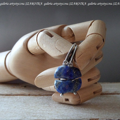 szarotka - kolczyki  - STARRY SKY kolczyki z lapisu i srebra foto #4